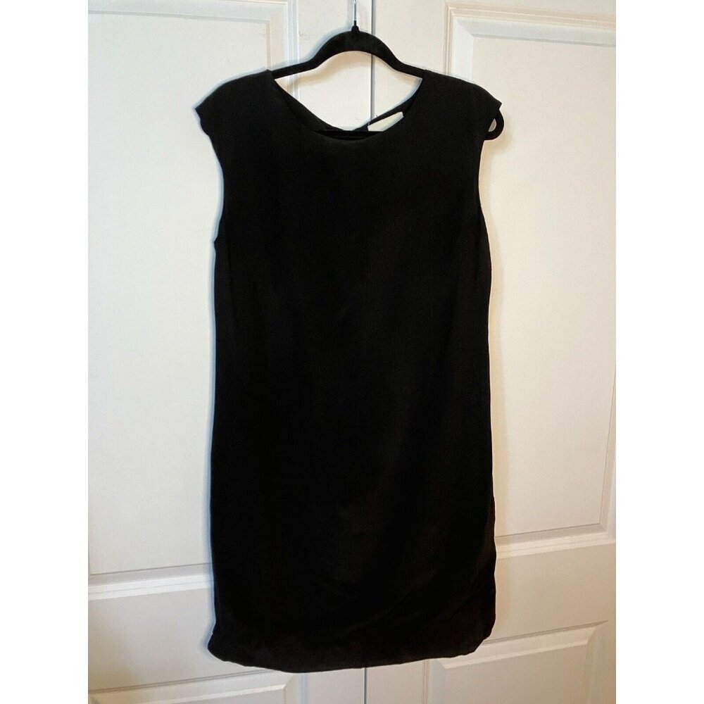 Cynthia Rowley Dress‎ Womens 10 Sleeveless LBD Black Silk Dress Neutral Classic